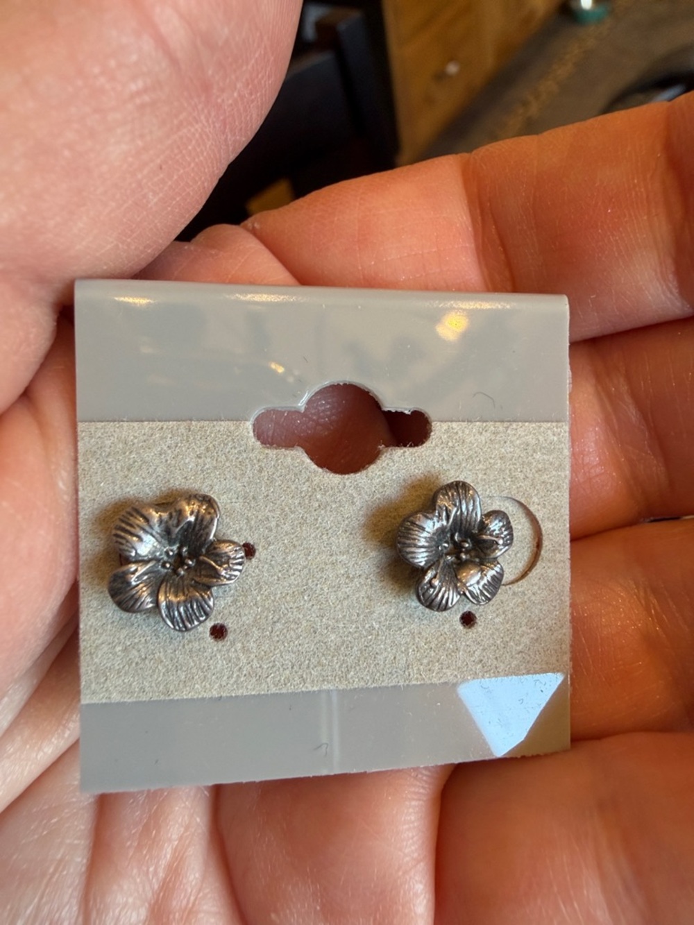 Earrings Vintage Floral Sterling Silver .925 Post Pierced Ears EUC